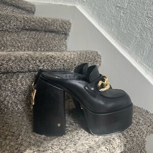 Naked Wolfe Black and Gold Chunky Platform Boots